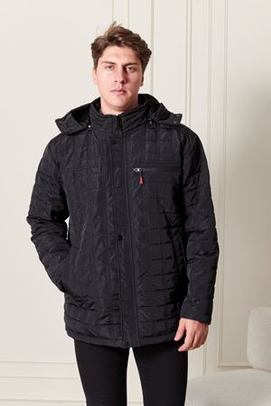 Kapşonlu Büyük Beden Erkek Şişme Mont