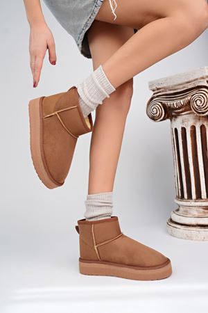 Yüksek Taban Bilek Boy İçi Yünlü Taba Bot