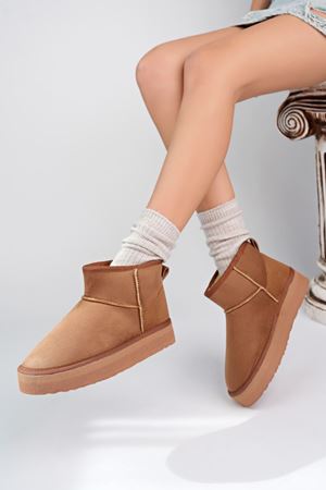 Yüksek Taban Bilek Boy İçi Yünlü Taba Bot