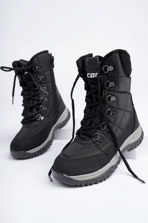 Yandan Fermuarlı Siyah Çocuk Bot