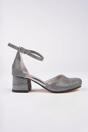Topuklu Platin Karnıyarık Ayakkabı
