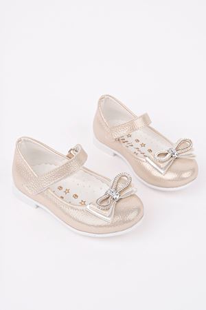 Altın Parlak Kız Bebe Ayakkabı