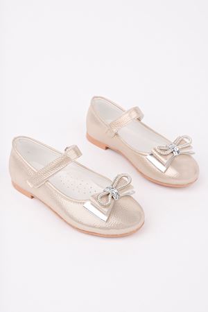 Altın Parlak Kız Çocuk Ayakkabı