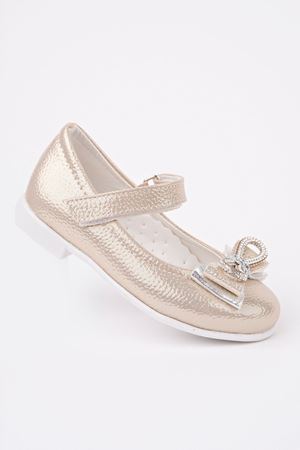 Altın Parlak Kız Bebe Ayakkabı