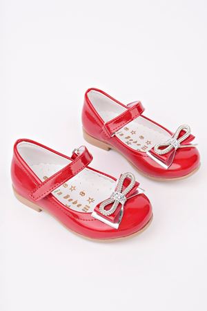 Kırmızı Rugan Kız Bebe Ayakkabı
