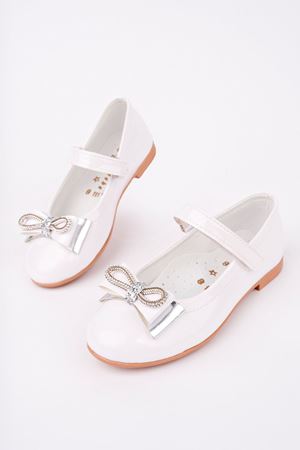 Beyaz Rugan Kız Çocuk Ayakkabı