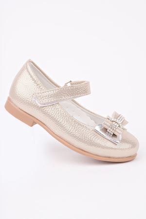 Altın Parlak Kız Bebe Ayakkabı