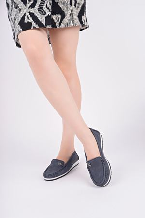 Dolgu Topuk Kelebekli Lacivert Kot Ayakkabı